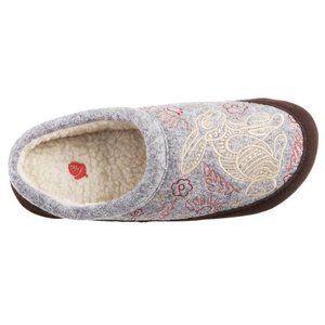 NIB Acorn Heather Grey Hare Forest Mule Comfort Slippers for Women